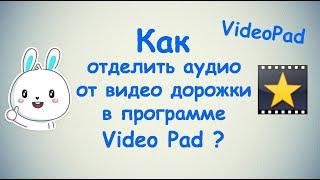 Как отделить аудио от видео дорожки в программе Video Pad ?