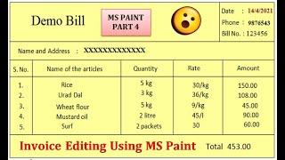 How to edit invoice | Edit Document In Paint | Edit invoice without software