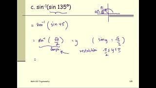 M103 Sec4_7 Evaluate arcsin(sin 135°)