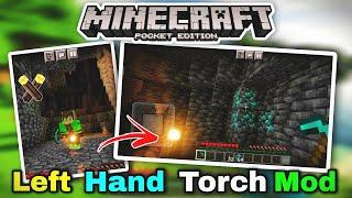 How to hold torch in left hand Minecraft PE Like JAVA Edition 