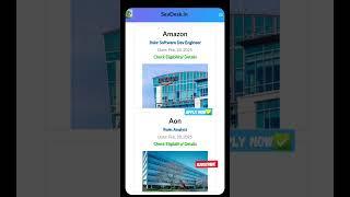 Amazon, Aon hiring  #jobupdates #jobposts #jobs #trending #shorts || SeaDesk.in