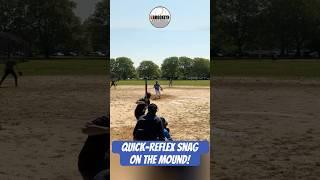 Mark Sayegh with the Quick-Reflex Catch on the mound  #bkssoftball
