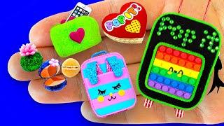 37 EASY DIY MINIATURE REALISTIC FOOD, DRINKS and THINGS | Pop It Suitcase, Handbags, Phone