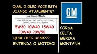 Porque a GM recomenda várias viscosidade de óleo no motor, Celta Corsa Montana  Meriva, Qual usar?