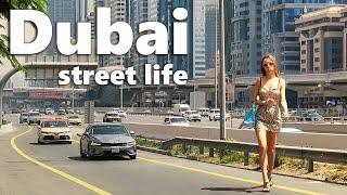 Dubai street view. A day in Dubai city life.