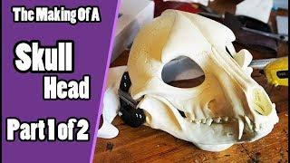 //The Making Of A Skull Head #1// Preparing & Adding Foam - Skull Demon Fursuit Tutorial