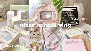 *realistic* after school vlog  everyday routine, studying, skincare, going out ️