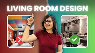 Living Room Interior Design - Cost, Layout, Ceiling & Lighting | Color Ideas | Curtains, Rug & Decor