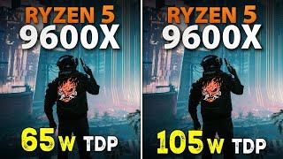 AMD Ryzen 5 9600X : 65W vs 105W TDP // Test in Games