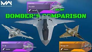 New Bomber TU-222 VS H-18 and Mirage IVP | Bomber Comparison | Modern Warships