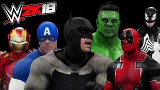 WWE 2K18 - HULK VS BATMAN VS IRONMAN VS VENOM VS DEADPOOL VS CAPTAIN AMERICA