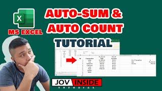 Paano ang Auto-Sum and Auto Count sa MS Excel?? by Jov Inside Tutorial