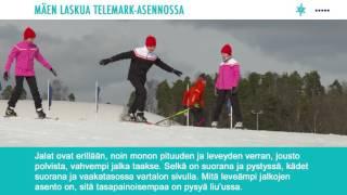 Mäenlaskua telemark -asennossa