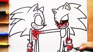 COMO DIBUJAR a SONIC EXE VS SONIC