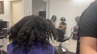Dominican Wash & Blow dry on natural blown out hair.