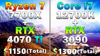 Ryzen 7 7700X + RTX 4070 Ti vs Core i7 12700K + RTX 3090 | PC Gaming Benchmark Tested