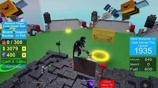 Playing (blast off simulator) becoming an astronaut in roblox