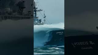 Unleashing Nature’s Power: The Battle of Ship and Storm!️  #ocean #roughseas #waves