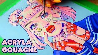 ACRYLA GOUACHE PORTRAIT PROCESS