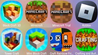 Minecraft,Block Craft 3D,Roblox,Crafting and Building,Minecraft Trial,Mini Block Craft,Tower Craft..