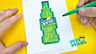 Рисуем по клеточкам- СПРАЙТ !SPRITE PIXEL ART SODA Draw So Cute