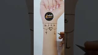 T & L letter couple henna mehndi tattoo by manasi #Shorts (Requested by Lipsa)