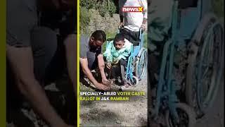 #watch | Specially-Abled Voter Casts Vote in Ramban During J&K Assembly Elections | #newsx