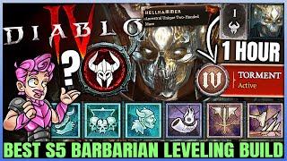 Diablo 4 - New Best Barbarian Leveling Build - Season 5 FAST 1 to 70 - Skills Uniques Gear Guide!