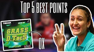 TOP 5 Best points of Manika Batra  (OX long pips)