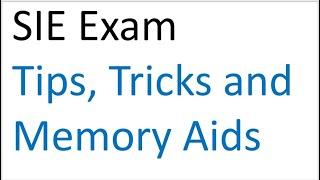 SIE Exam Prep - Test Taking Tips, Tricks, and Memory Aids