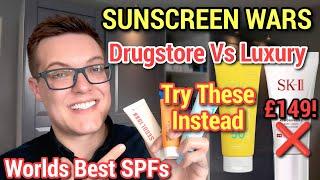 SUNSCREEN WARS - Drugstore Vs Luxury Sunscreen ( Best Sunscreen For Face )