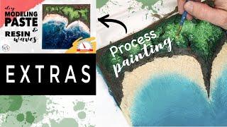 Painting My Resin Island Texture Modeling Paste - Prepping My 3D Resin Waves Island - EXTRAS