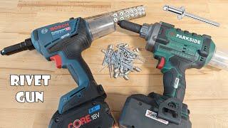 Bosch GRG 18V 16 C Cordless Rivet Gun vs Parkside PBNSG 20-Li A1