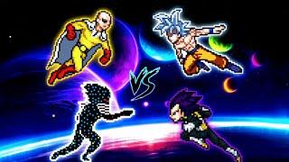 Accurate Saitama & Cosmic Garou VS Goku MUI & Vegeta Ultra Ego in Jump Force Mugen