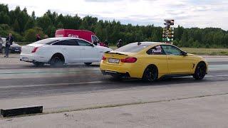 2012 Jaguar XJL 5.0 vs BMW 435d F32 xDrive St3 1/4 mile drag race