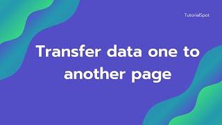 How to pass variable one page to another page or same page | JAVASCRIPT | HTML | TutorialSpot