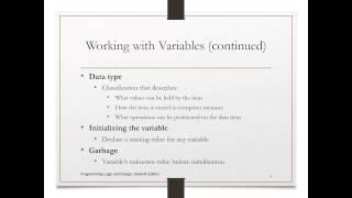 Variables in Programming - CST 170