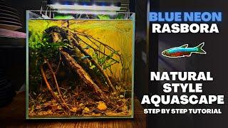 UNS 30C BLACKWATER FOR BLUE NEON RASBORAS! Natural Style Aquascape Tutorial