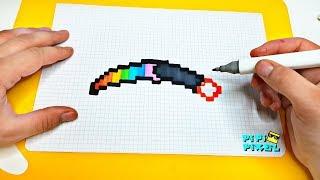 РАДУЖНЫЙ НОЖ КЕРАМБИТ из CS:GO !РИСУНКИ ПО КЛЕТОЧКАМ ! PIXEL ART knife kerambit Block Strike