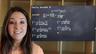 Derivatives of inverse trig functions - arcsin (KristaKingMath)