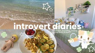 introvert diaries  - beach days, journaling, cooking, staying home, and more !!