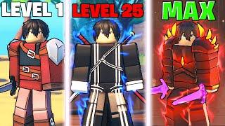 Going From Level 1 Noob To Max Level KIRITO In Roblox Sword Art Online