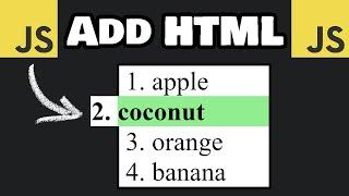How to ADD/CHANGE HTML using JavaScript ️