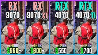 RX 9070 vs RX 9070 XT vs RTX 4070 vs RTX 4070 TI - Tested in 25 Games