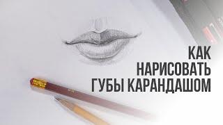 Как нарисовать губы поэтапно карандашом | Видео уроки рисования для начинающих. Обучение рисованию