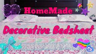 HomeMade Decorative Bedsheet| Easy| Priya's Creation