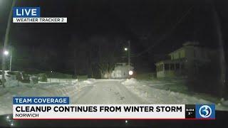 VIDEO: Winter Storm Bobby cleanup continues in Norwich