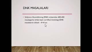 Biologiyada noldan sertifkatgacha bolgan yo'l - masalalar ketma - ketligi materiallar bilan