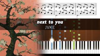 JVKE - next to you - Piano Accompaniment Tutorial with Sheet Music