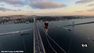 Man crosses from Asia to Europe on slackline  | VOA News